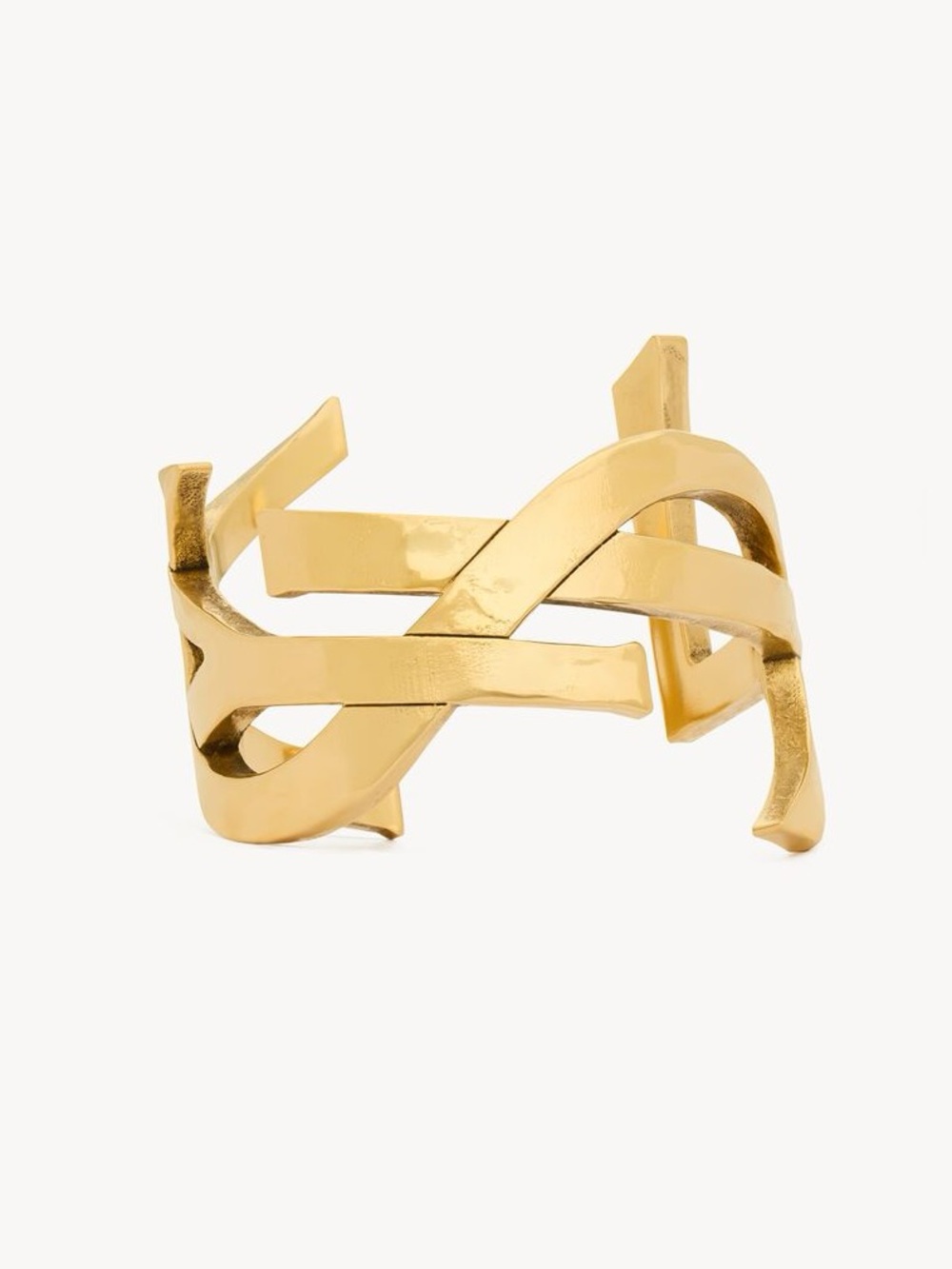Saint Laurent Twisted Cassandre Open Cuff Bracelet